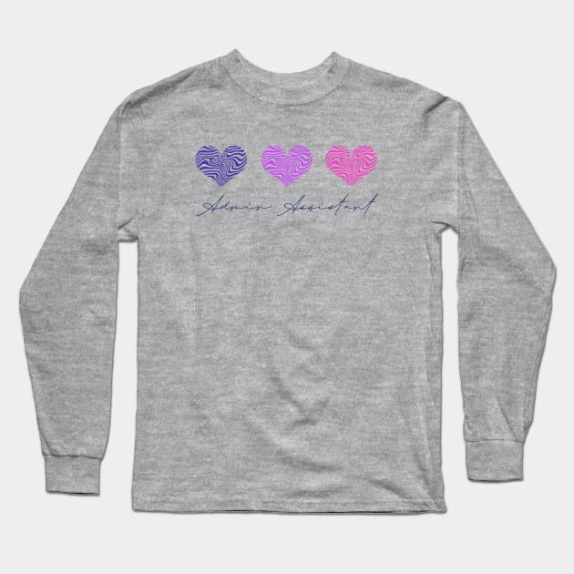 Admin Assitant Hearts Administrative Assistant Long Sleeve T-Shirt by MadeWithLove